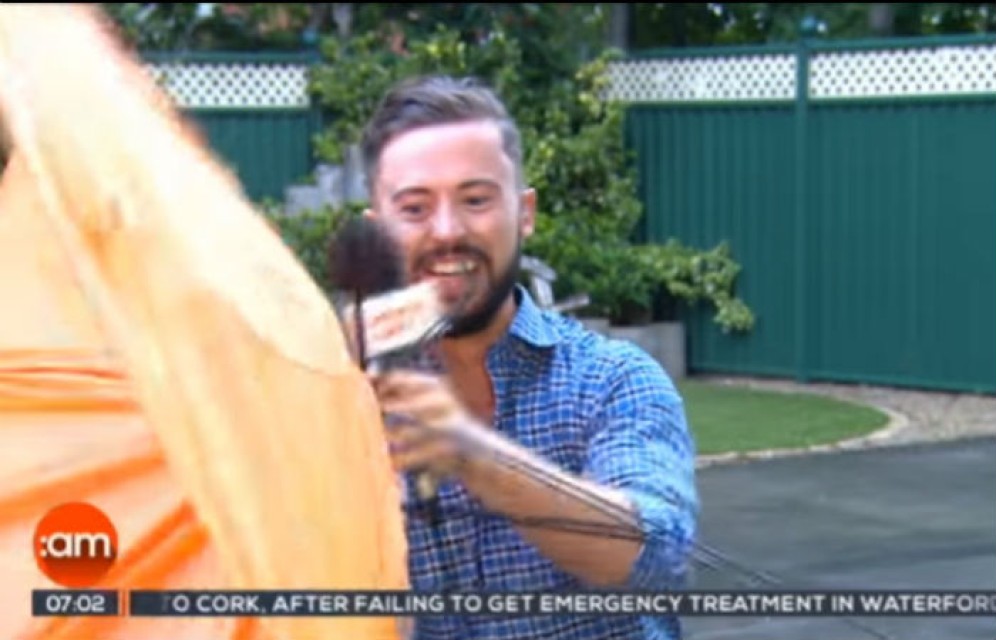 В Ирландии ведущего прогноза погоды сдуло ветром в прямом эфире