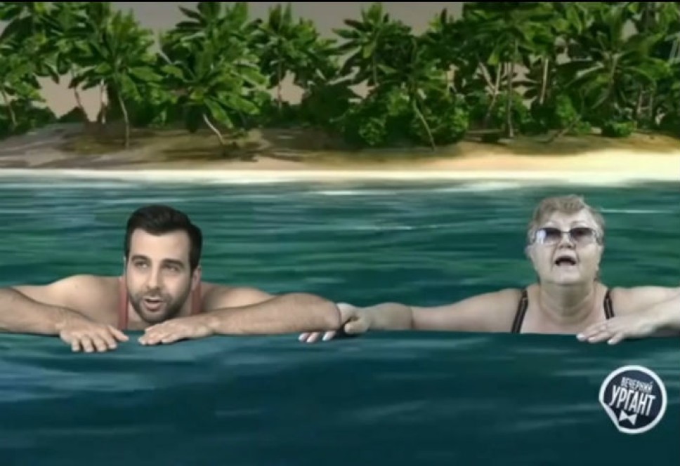 Ургант «искупался» в борще вместе со звездной пенсионеркой из Хакасии